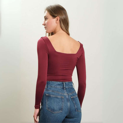 Sleek &amp; Chic Women’s Square Neck Top