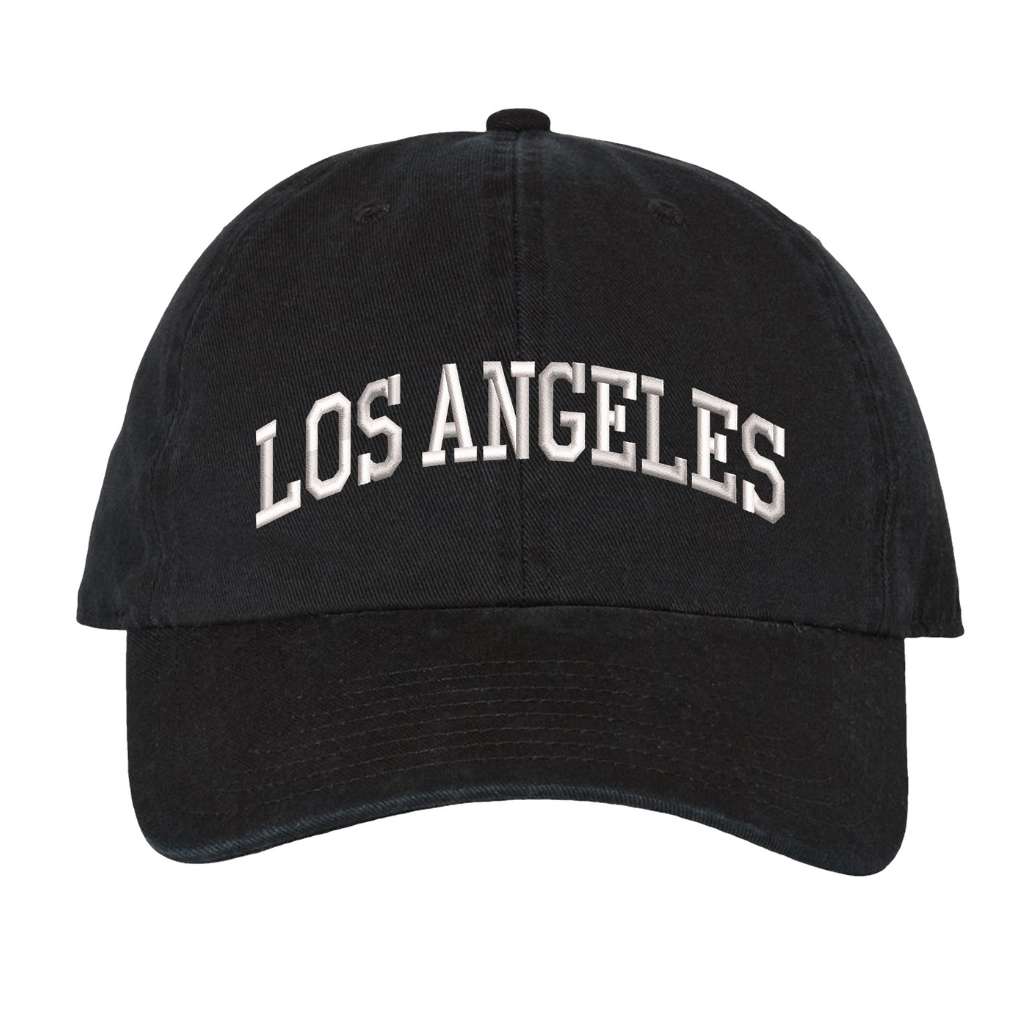 Black Baseball Cap embroidered with Los Angeles - DSY Lifestyle 