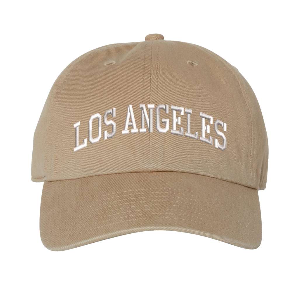 Khaki Baseball Cap embroidered with Los Angeles - DSY Lifestyle 