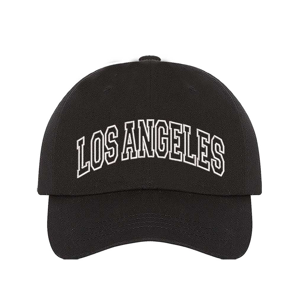 Black Los Angeles Outline Baseball Hat – A stylish, embroidered cap featuring a minimalist LA outline, perfect for West Coast enthusiasts – DSY Lifestyle