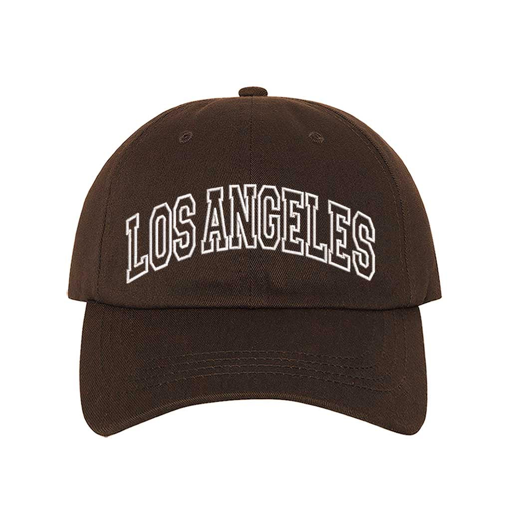 Brown Los Angeles Outline Baseball Hat – A stylish, embroidered cap featuring a minimalist LA outline, perfect for West Coast enthusiasts – DSY Lifestyle