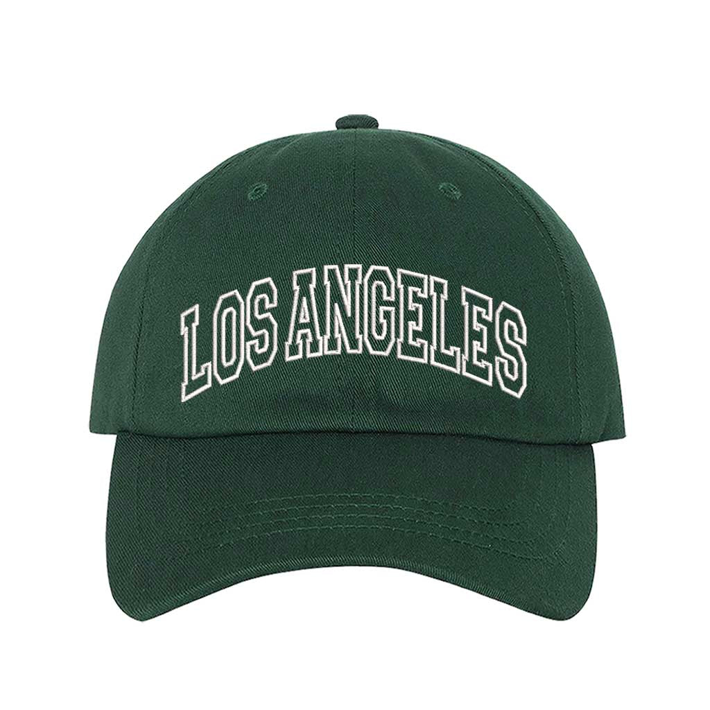 Forest Green Los Angeles Outline Baseball Hat – A stylish, embroidered cap featuring a minimalist LA outline, perfect for West Coast enthusiasts – DSY Lifestyle