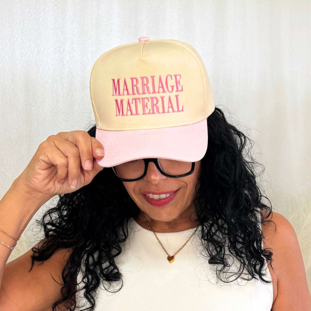 Marriage Material Two-Tone Embroidered Panel Baseball Hat