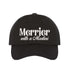 Black Merrier With A Martini Christmas Embroidered Baseball Hat featuring festive text design, adjustable hook and loop closure, and breathable cotton material – DSY Lifestyle