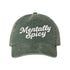 Dark Green Mentally Spicy Washed Statement Baseball Hat – a washed, relaxed-fit statement cap designed for everyday comfort and real-life moods. Trendy, adjustable, and effortlessly stylish. - DSY Lifestyle