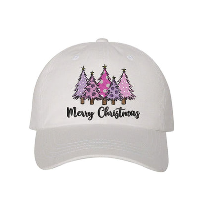 Merry Christmas Pink Trees Baseball Cap