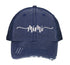 Navy Blue Mimi Distressed Trucker Hat. This premium vintage-style cap is the perfect gift for the unapologetically bold, featuring a breathable mesh back and custom embroidery. - DSY Lifestyle