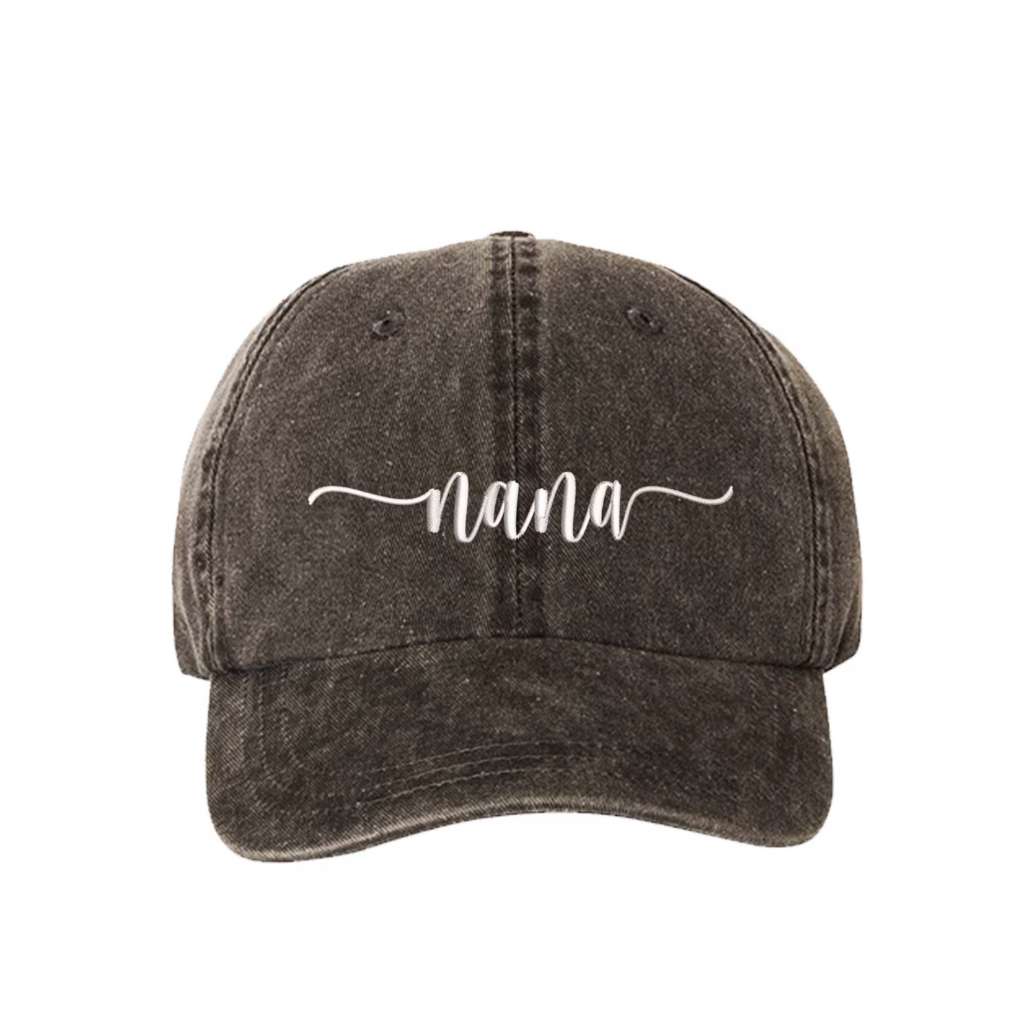 Black Washed Baseball hat with Nana embroidered in the front - DSY Lifestyle