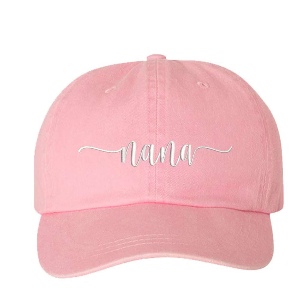 Lt Pink Washed Baseball hat with Nana embroidered in the front - DSY Lifestyle
