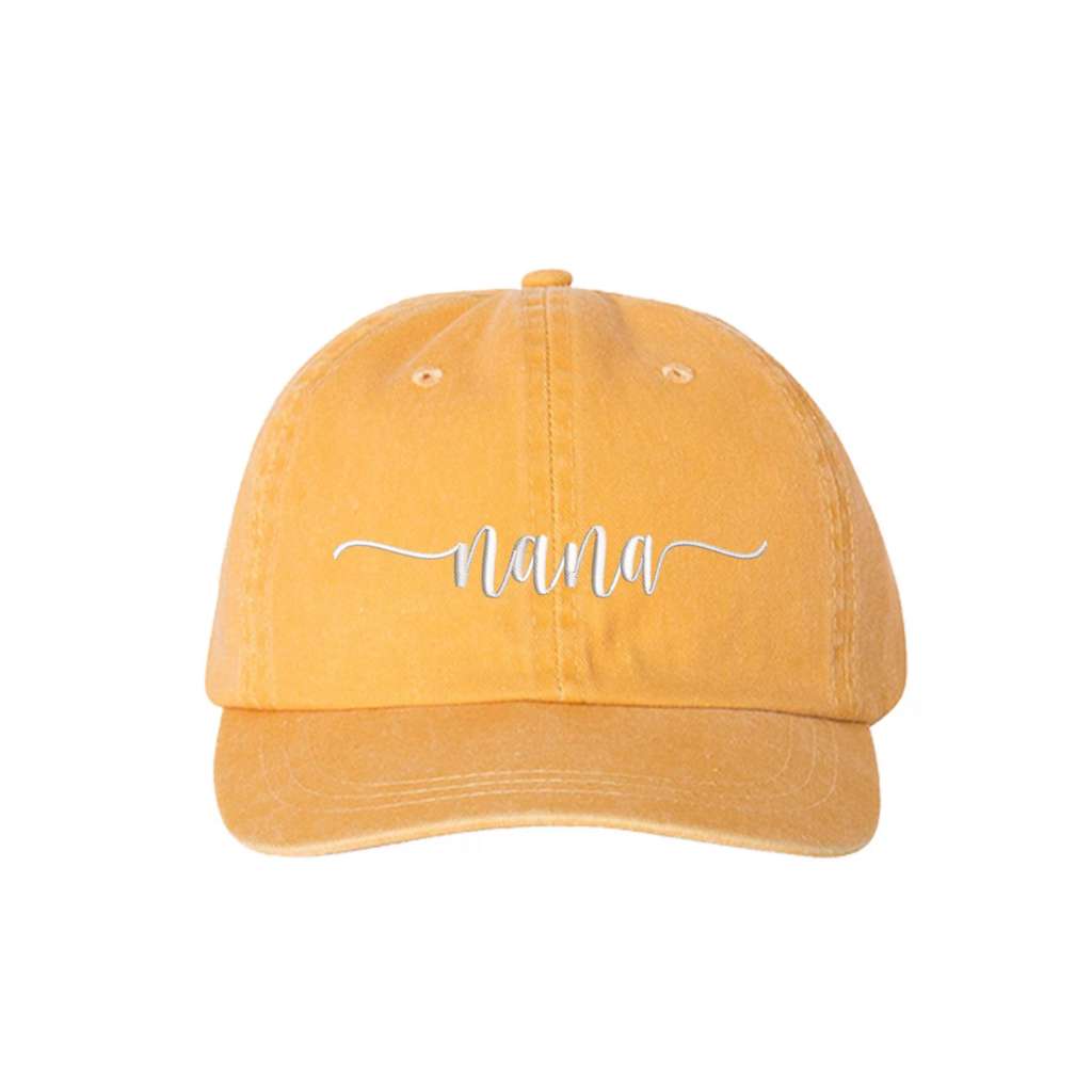 Mango Washed Baseball hat with Nana embroidered in the front - DSY Lifestyle