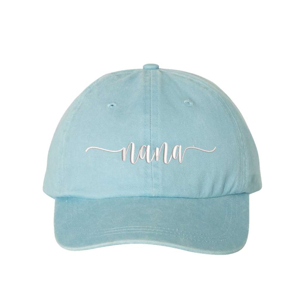 Sky Blue Washed Baseball hat with Nana embroidered in the front - DSY Lifestyle