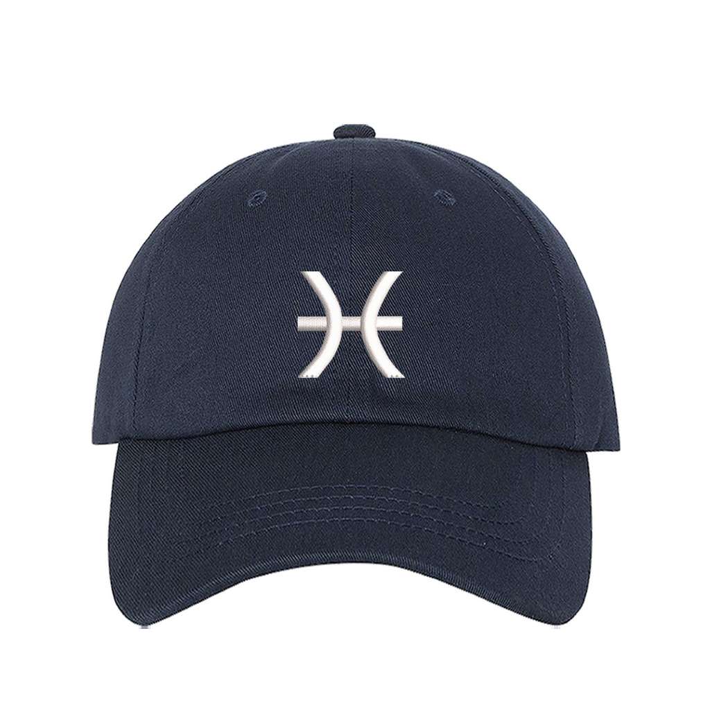 Navy blue baseball hat embroidered with the pisces zodiac sign - DSY Lifestyle