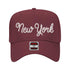 Burgundy New York Chain Stitch Solid 5 Panel Baseball Hat – A bold, embroidered cap with a minimalist design, perfect for repping NYC in style – DSY Lifestyle
