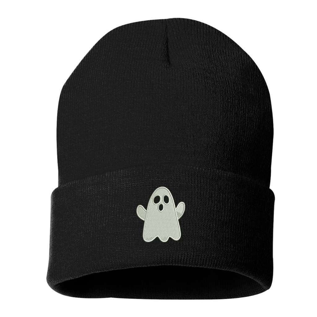 Black beanie embroidered with a nice ghost - DSY Lifestyle
