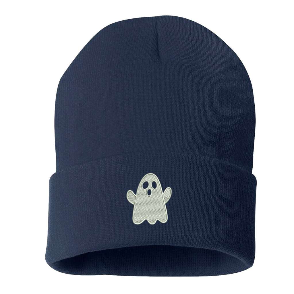 Navy beanie embroidered with a nice ghost - DSY Lifestyle