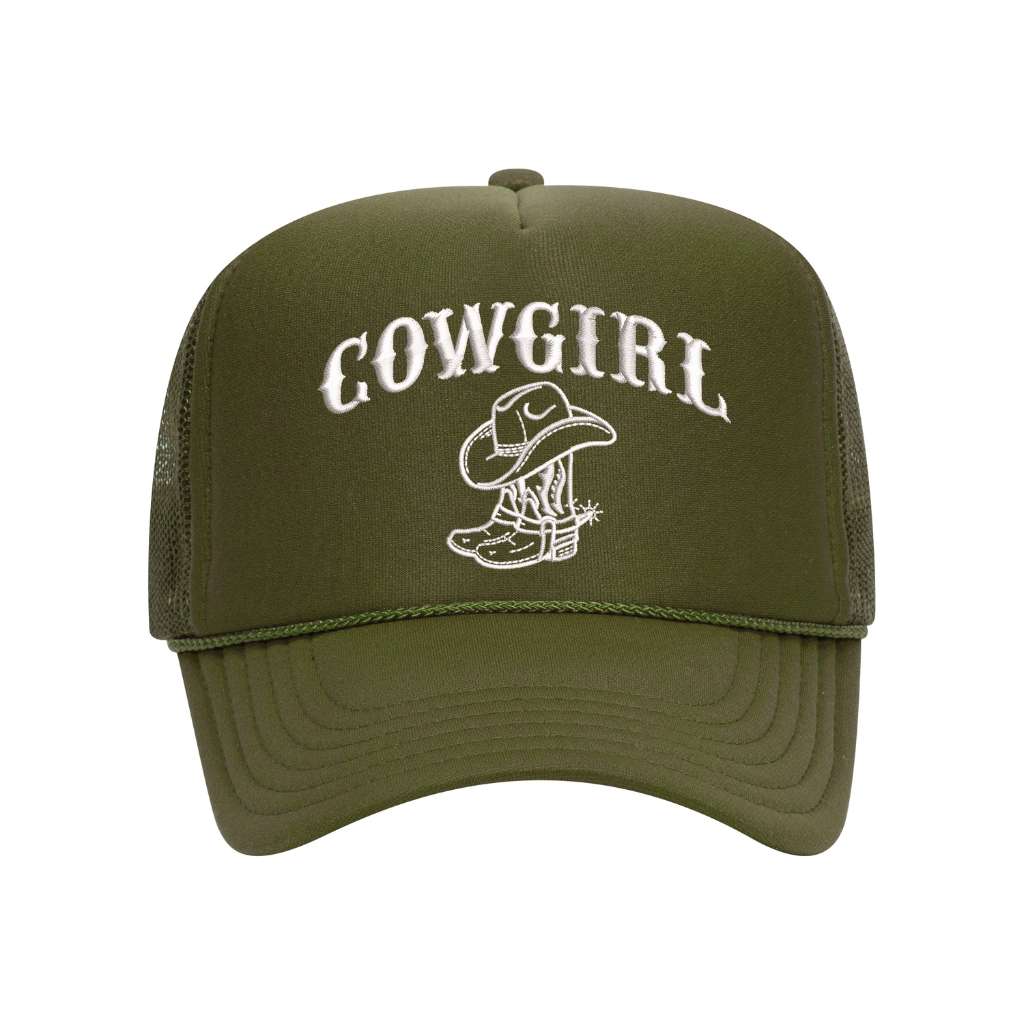 Cow Girl With Boots Foam Trucker Hat