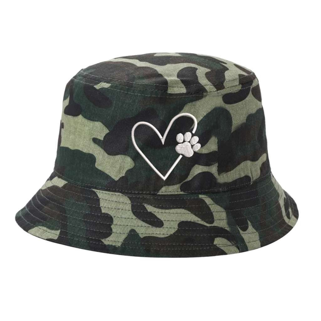 Dog Paw Heart Bucket Hat