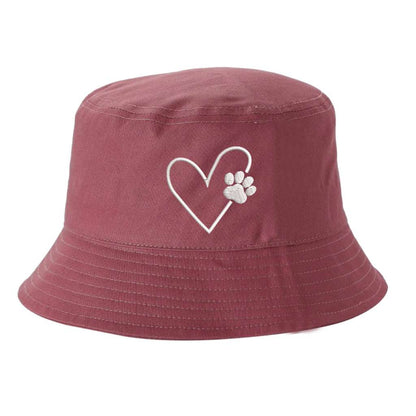 Dog Paw Heart Bucket Hat