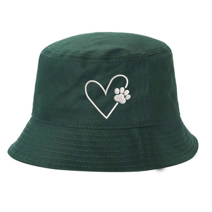 Dog Paw Heart Bucket Hat