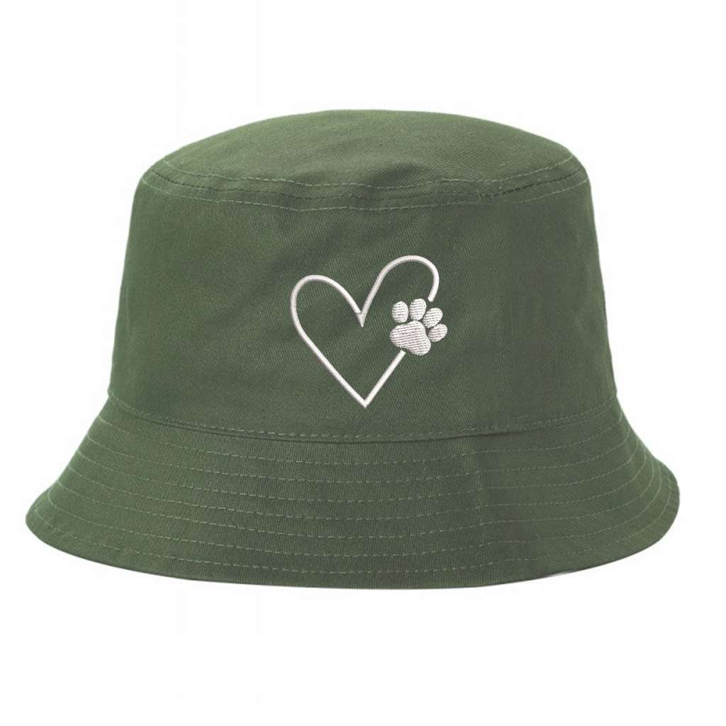 Dog Paw Heart Bucket Hat