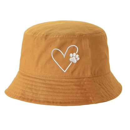 Dog Paw Heart Bucket Hat