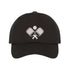 black baseball cap embroidered with a pickleball rackets - DSY Lifestyle