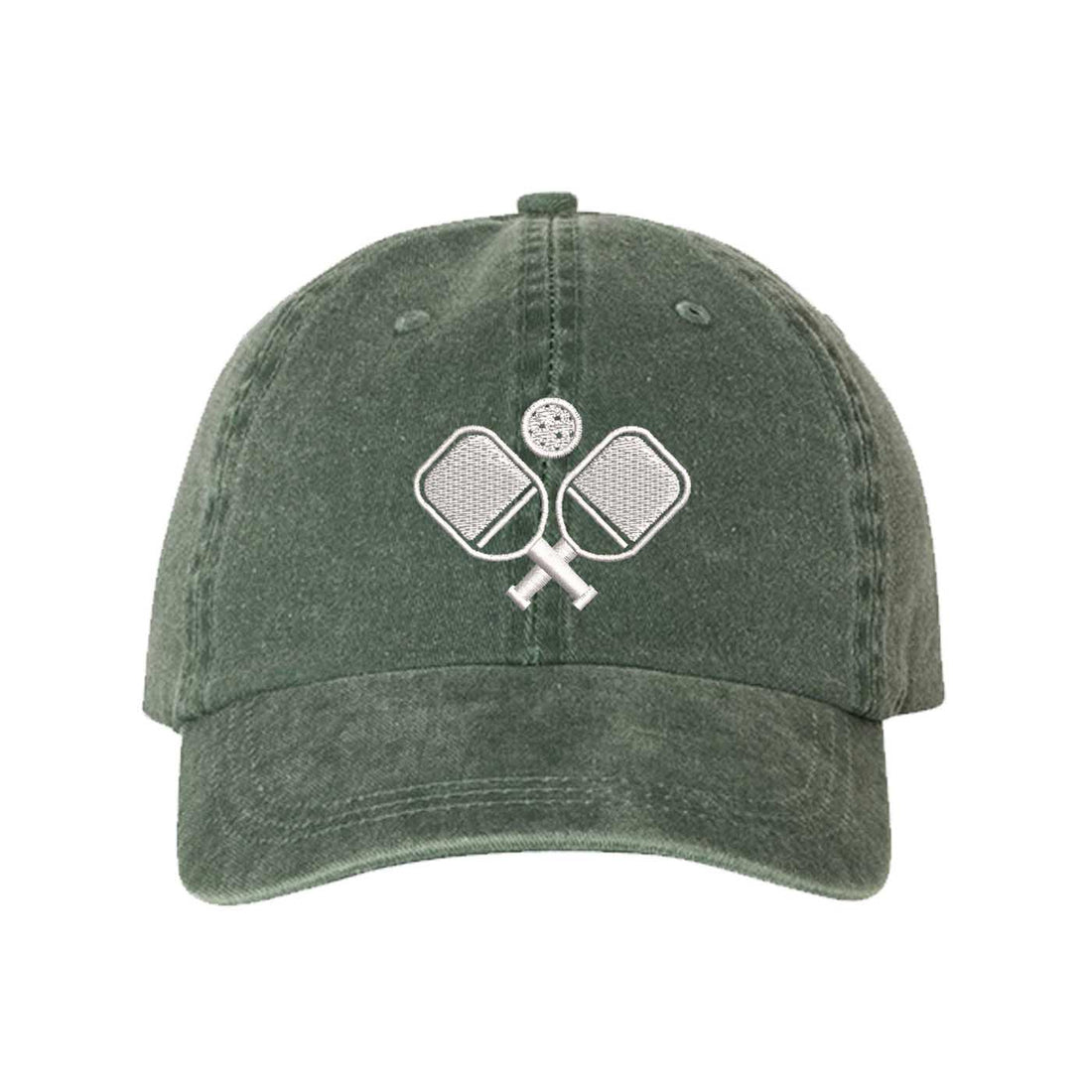 Dark Green Pickle Ball Washed Statement Baseball Hat – a washed, relaxed-fit statement cap designed for everyday comfort and real-life moods. Trendy, adjustable, and effortlessly stylish. - DSY Lifestyle