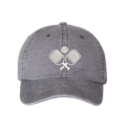 Gray Pickle Ball Washed Statement Baseball Hat – a washed, relaxed-fit statement cap designed for everyday comfort and real-life moods. Trendy, adjustable, and effortlessly stylish. - DSY Lifestyle