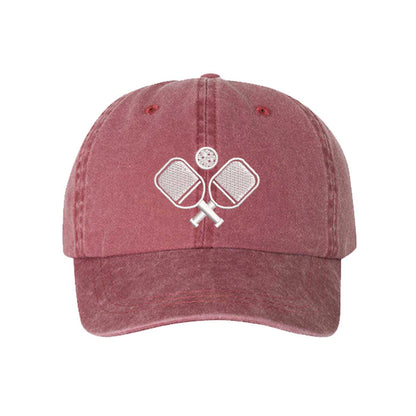 Wine Pickle Ball Washed Statement Baseball Hat – a washed, relaxed-fit statement cap designed for everyday comfort and real-life moods. Trendy, adjustable, and effortlessly stylish. - DSY Lifestyle