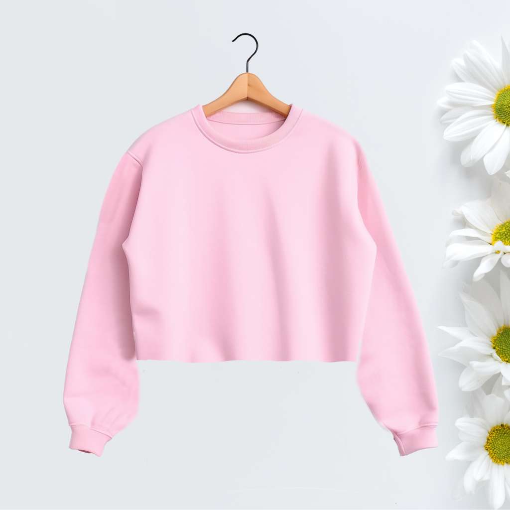 Light pink cropped crewneck sweatshirt - DSY Lifestyle