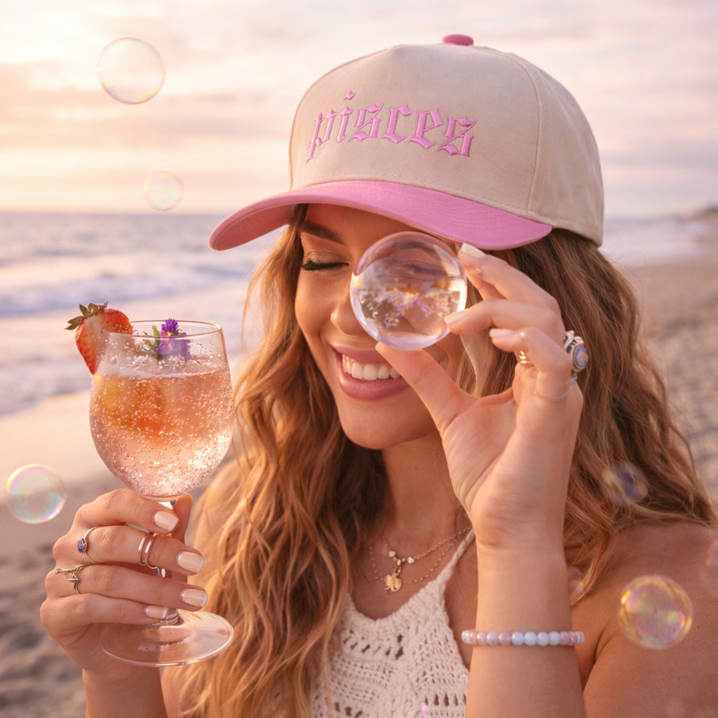 Pisces Zodiac Two-Tone Embroidered Baseball Hat