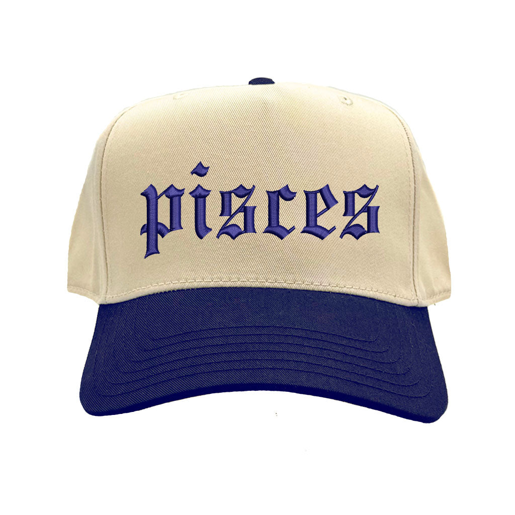 Pisces Zodiac Two-Tone Embroidered Baseball Hat