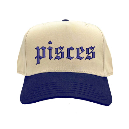Pisces Zodiac Two-Tone Embroidered Baseball Hat