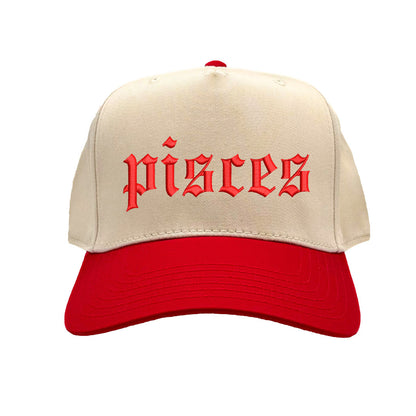 Pisces Zodiac Two-Tone Embroidered Baseball Hat