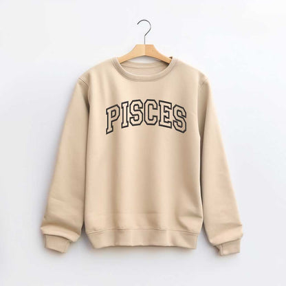 Beige sweatshirt embroidered with &