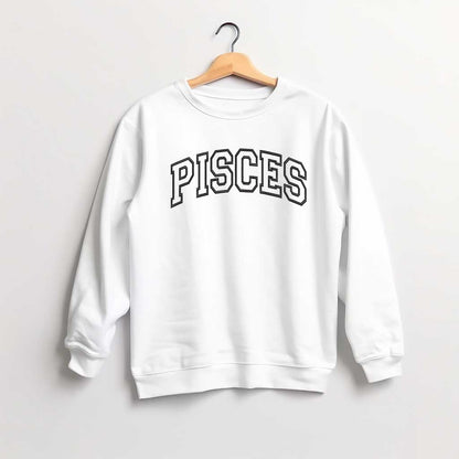 White sweatshirt embroidered with &