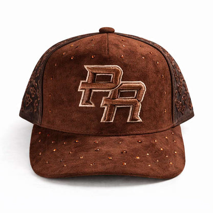 Brown Puerto Rico PR rhinestone trucker hat embroidered Puerto Rican baseball cap DSY Lifestyle