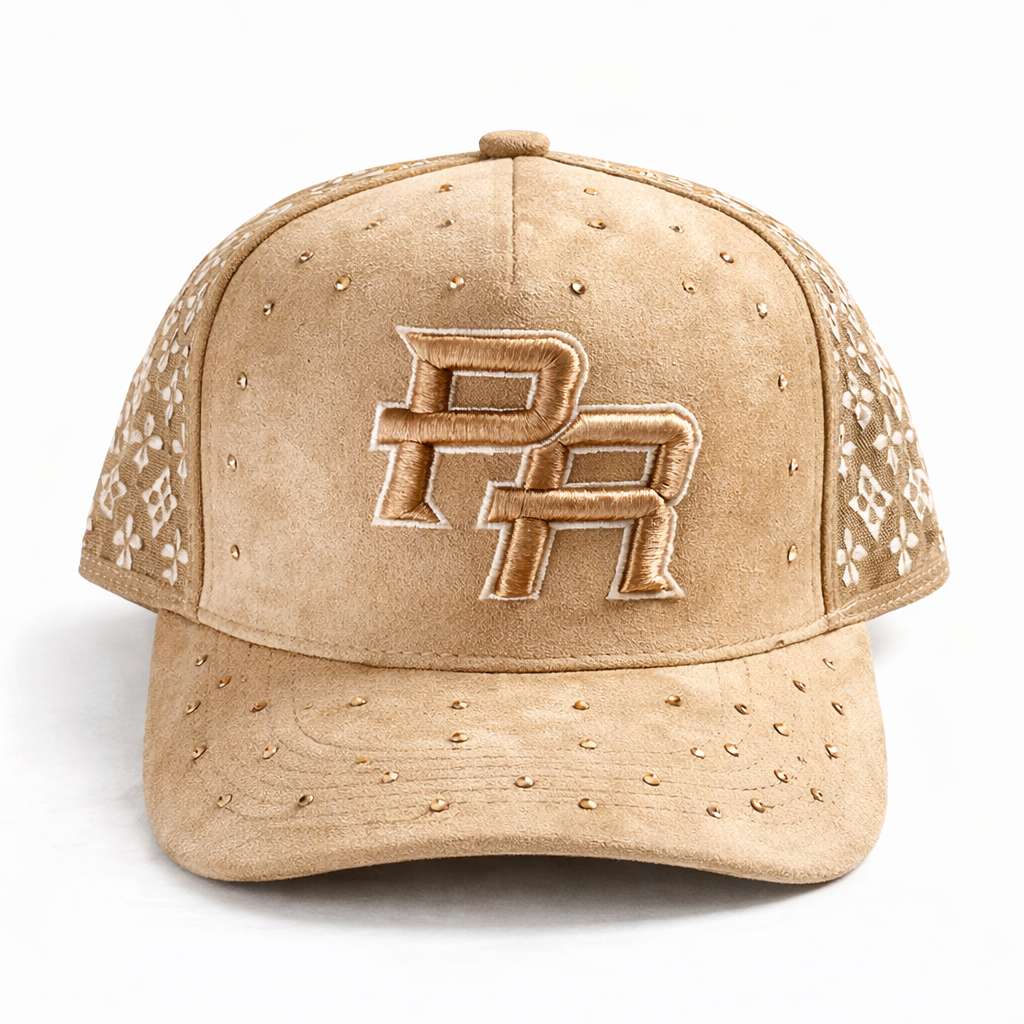 Khaki Puerto Rico PR rhinestone trucker hat embroidered Puerto Rican baseball cap DSY Lifestyle