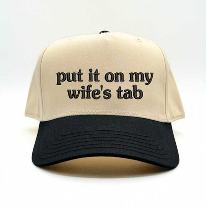 Black and Natural Put it on my wifes tab embroidered baseball hat - DSY Lifestyle