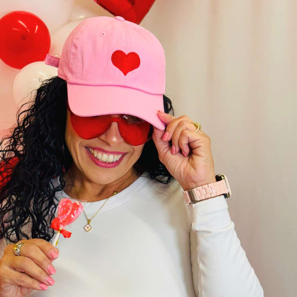 Red Heart Pink  Baseball hat - DSY Lifestyle