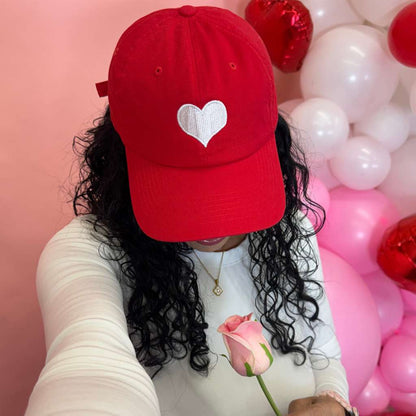 White Heart Red Baseball hat - DSY Lifestyle