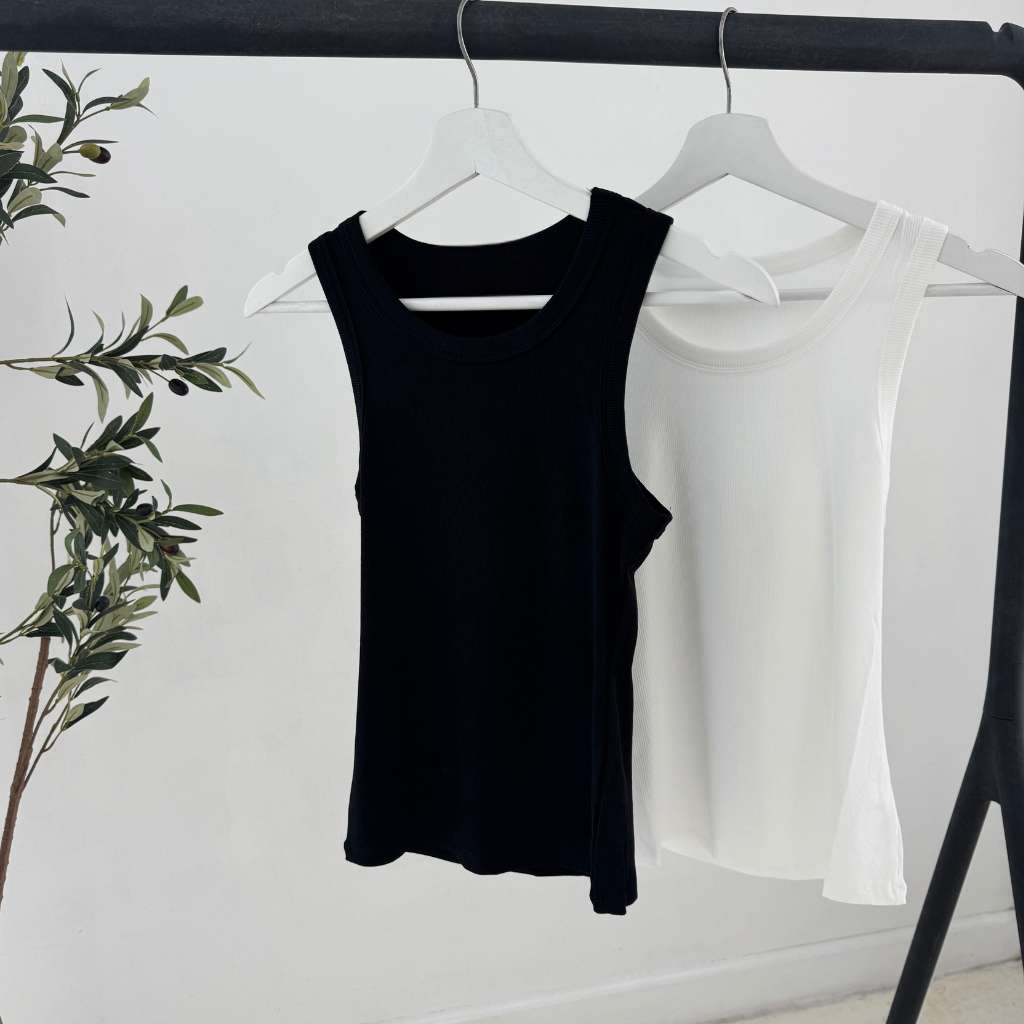 Sleeveless Ribbed Tank Top