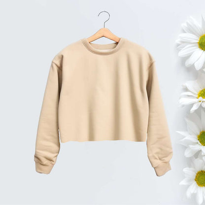Sand cropped crewneck sweatshirt - DSY Lifestyle