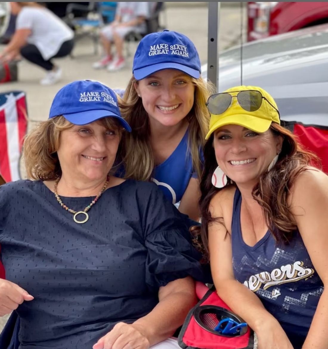 3 women wearing make sixty great again hats - DSY Lifestyle