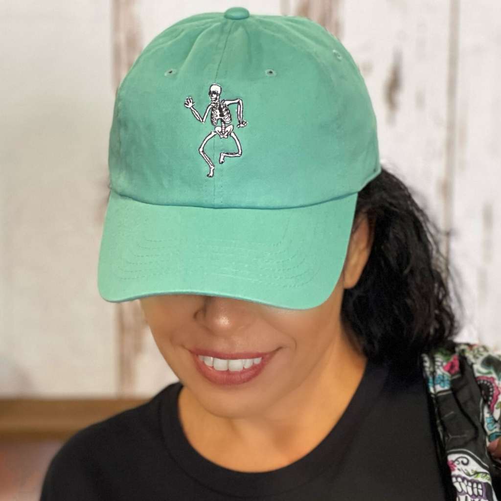 Halloween Mint Baseball hat embroidered with a skeleton - DSY Lifestyle