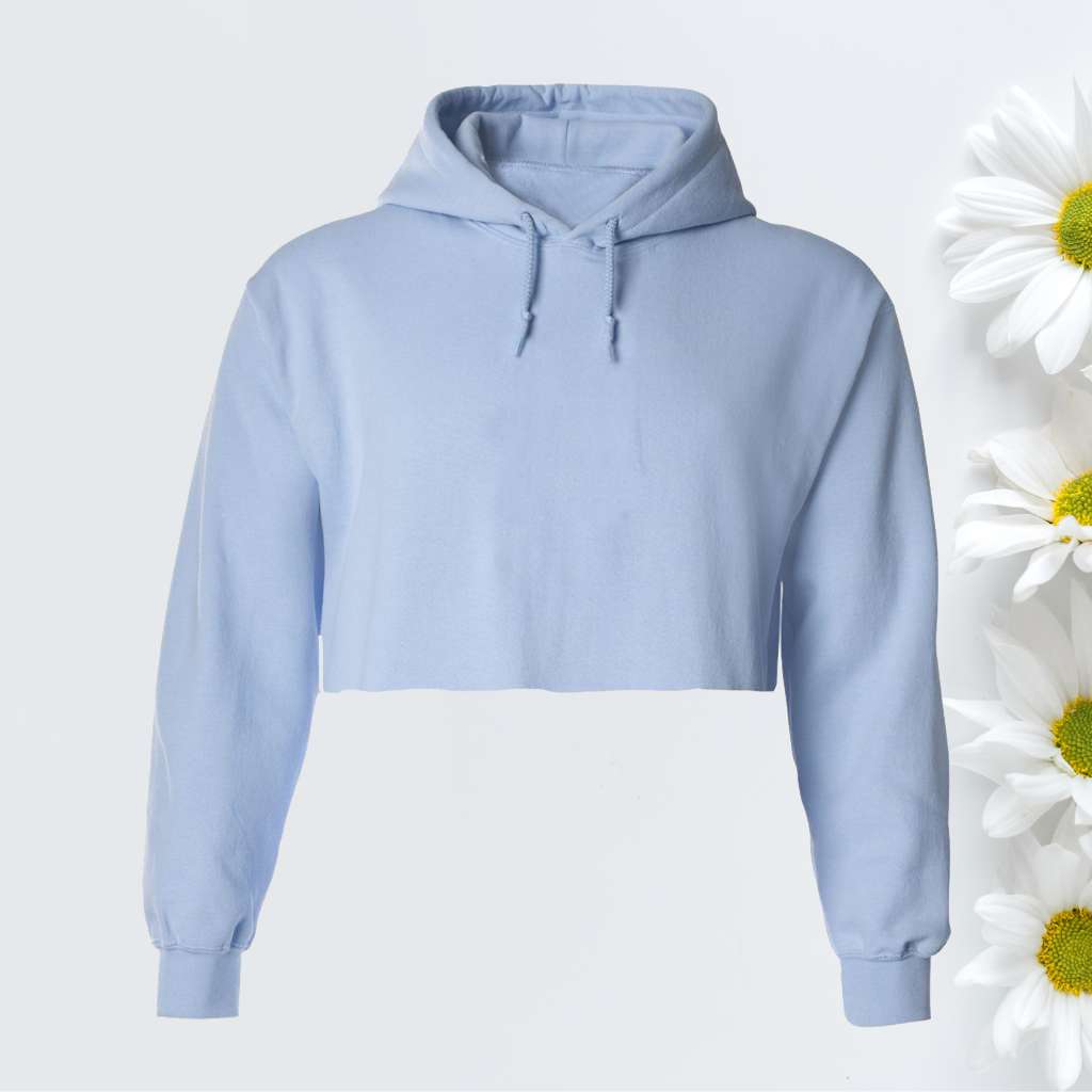Sky Blue unisex oversized cropped hoodie with a raw edge - DSY Lifestyle