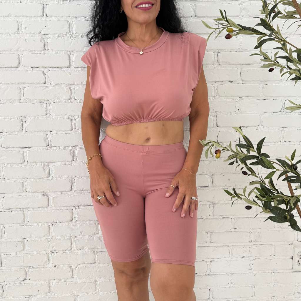 Sleeveless Top and Bermuda Shorts Set