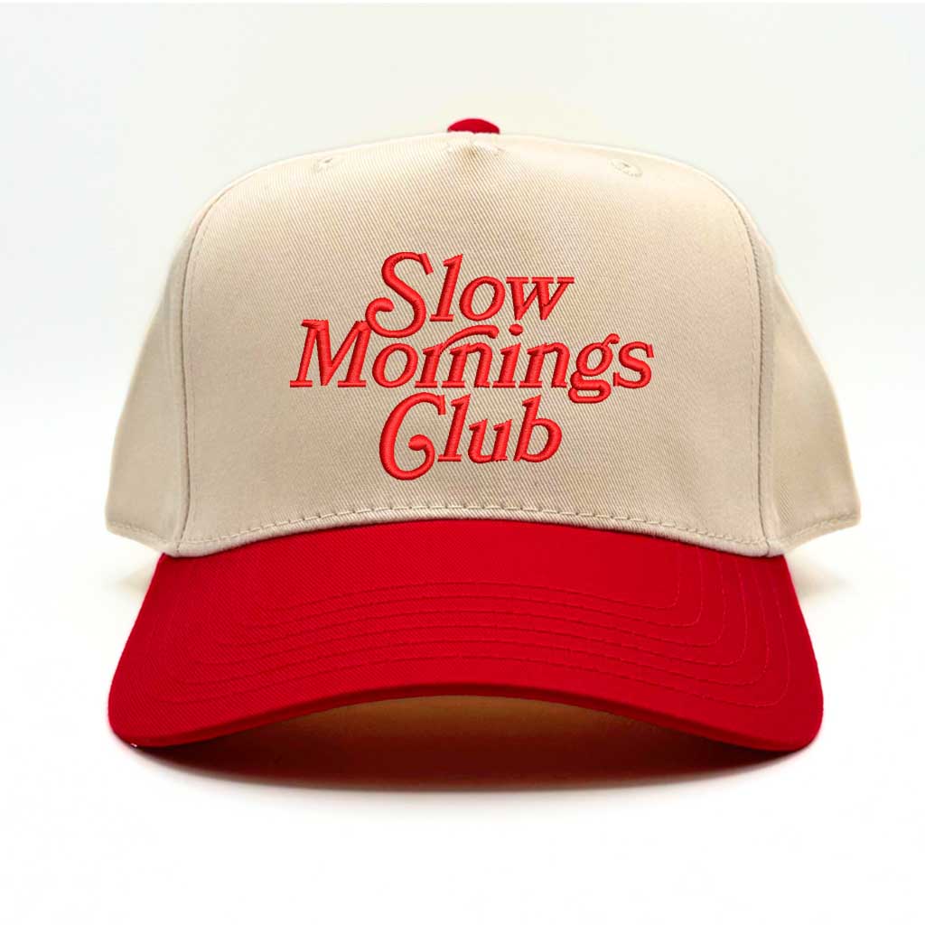 Slow Morning Club Embroidered 5 Panel Baseball Hat