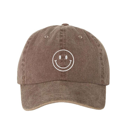 Happy Face Washed Baseball Hat