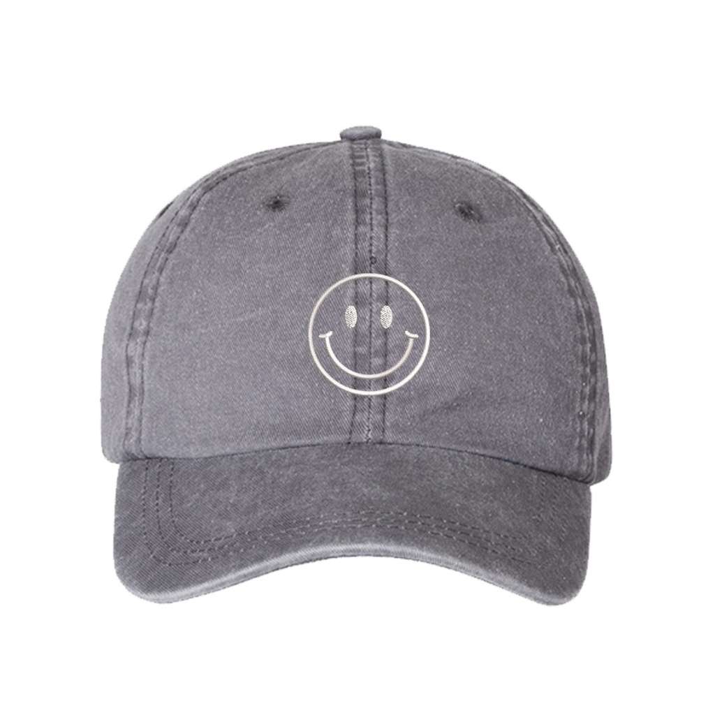 Happy Face Washed Baseball Hat